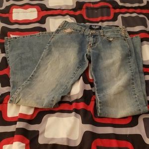 Embellished flared jeans